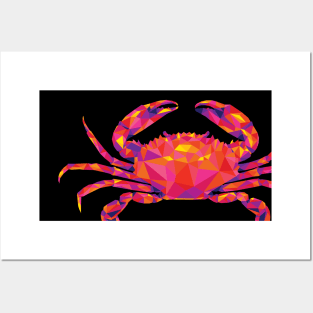 Warm Colors Geometric Crab Posters and Art